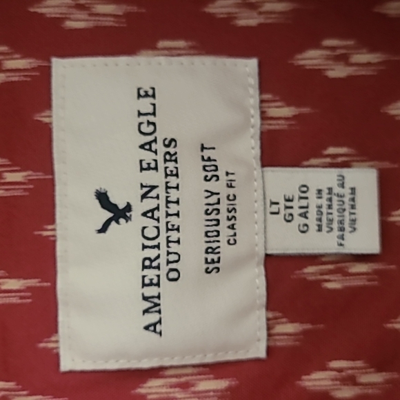 American Eagle Seriously Soft Classic Fit Lg Slv Button Down Shirt  Sz LT. Rust - Picture 2 of 12